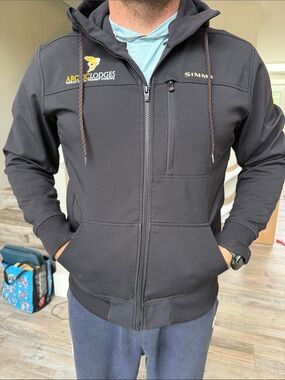 Simms Black Men’s Rogue Hoodie with Chest Pocket